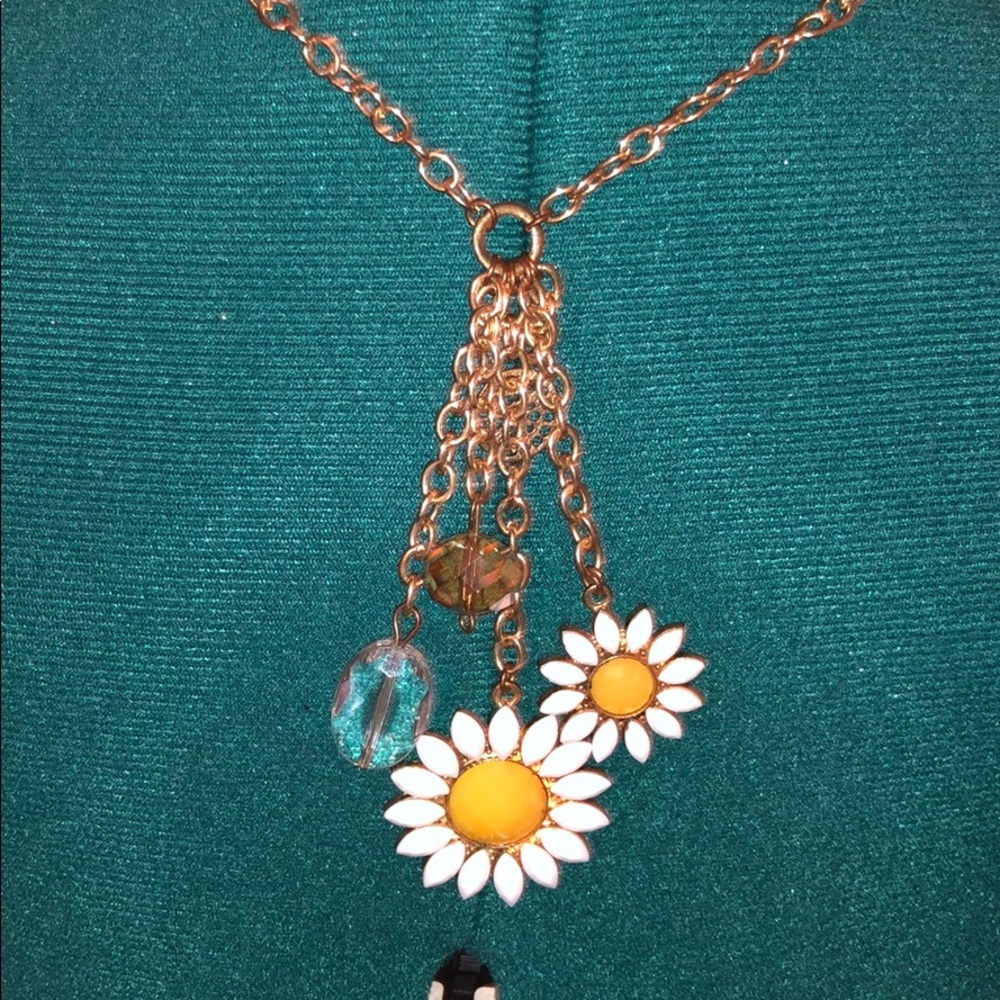 Gold color metal necklace
